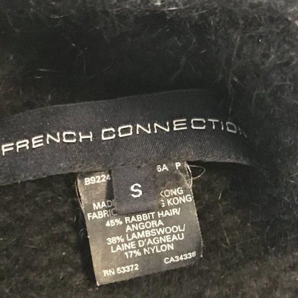 French Connection - Black Angora/Wool Blend Turtleneck - Size Small - Picture 6 of 10